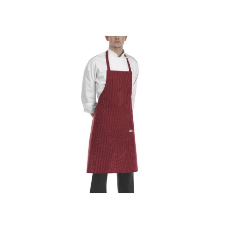 Egochef Ποδιά Σεφ Ολόσωμη ριγέ Wine Συνθετική (πολυεστ-βαμβ)