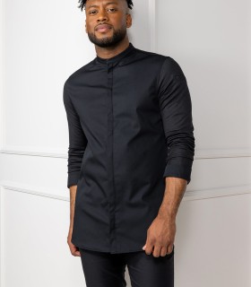 Le Nouveau Chef Μπλούζα Σεφ Μαύρη, slim fit, "Julien"