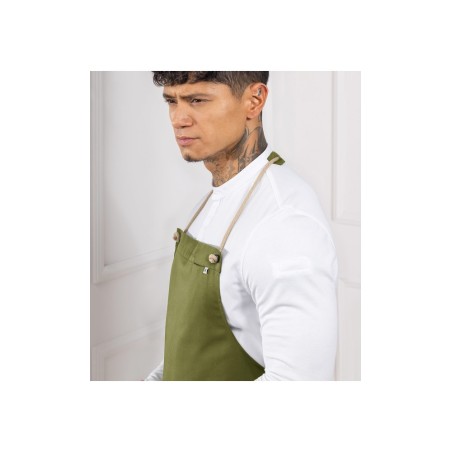 Le Nouveau Chef Ποδιά Σεφ Ολόσωμη Olive Green με Αυξομ. Spanish