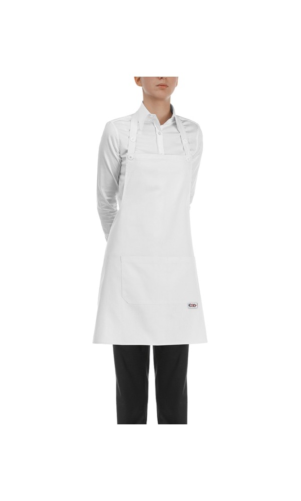 Egochef Ποδιά Γυναικεία Ολόσωμη Λευκή Microfiber