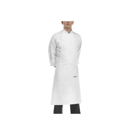 Egochef Ποδιά Σεφ Ολόσωμη Λευκή Συνθετική (βαμβ-πολυεστ.)