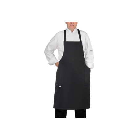 Egochef Ποδιά Σεφ Ολόσωμη Μαύρη με Αυξομείωση Συνθετική (βαμβ-πολυεστ.)