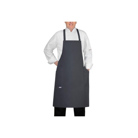 Egochef Ποδιά Σεφ Ολόσωμη Γκρί με Αυξομείωση Συνθετική (βαμβ-πολυεστ.)