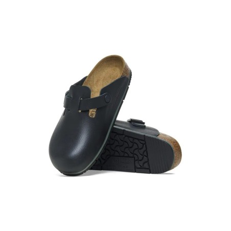 Birkenstock Σαμπό Μάγειρα Μαύρο Δερμάτινο "Boston Pro"