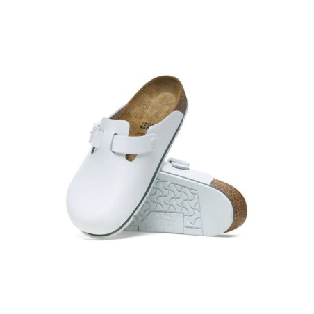 Birkenstock Σαμπό Μάγειρα Λευκό Δερμάτινο "Boston Pro"