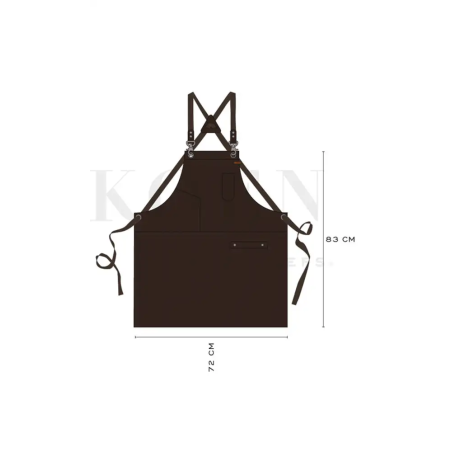 KOEN Δερμάτινη Ποδιά Χιαστί Austin Comfort Chocolate