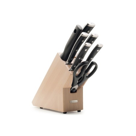 Cookbookstore -Wusthof - Μπλοκ με 5 μαχαίρια Classic Ikon + ψαλίδι + μασάτι